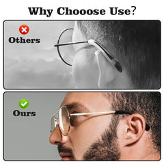 Cotton eyewear temple tips protecting glasses and ears