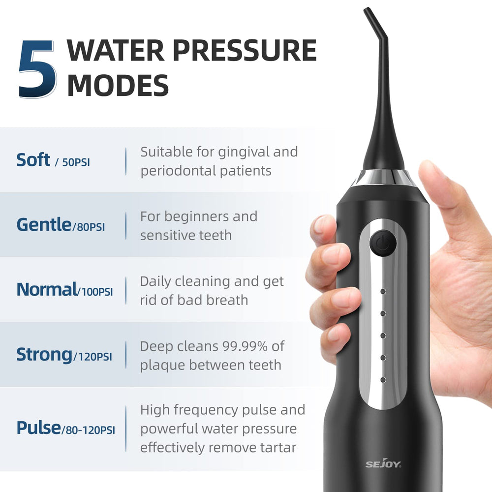 Removable 270ml water tank on Sejoy water flosser