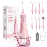 Sejoy cordless water flosser with 8 nozzle tips and 360° rotation
