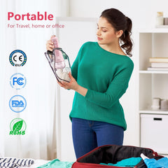 Includes USB charging cable and portable storage options
