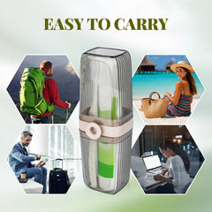 Case assembled as a compact travel toiletry bag