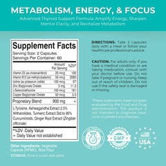 Blend of Ashwagandha, Zinc, Vitamin B12, and Turmeric for thyroid and adrenal support