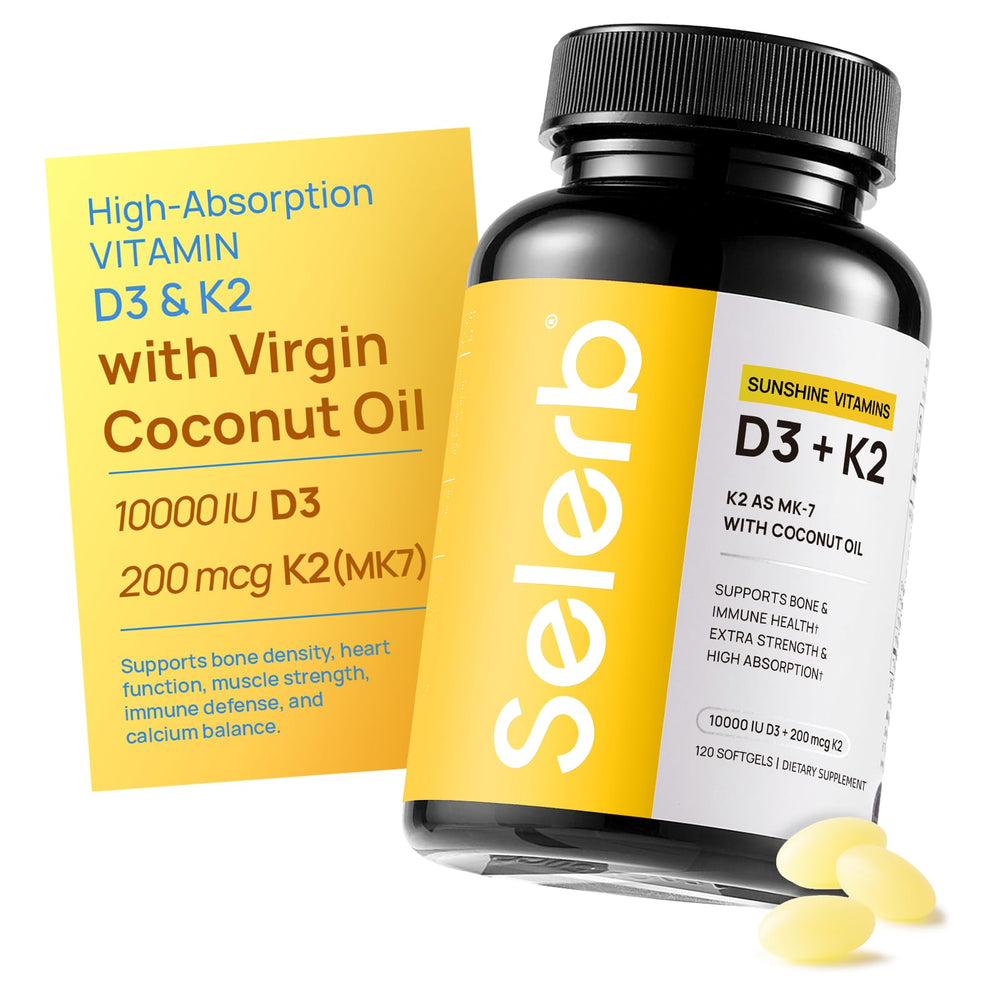 Product image: Selerb Vitamin D3 K2 with Virgin Coconut Oil bottle