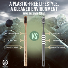 Self-drying design toothbrush standing upright