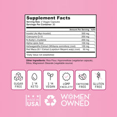 Nutrition facts and capsule close-up