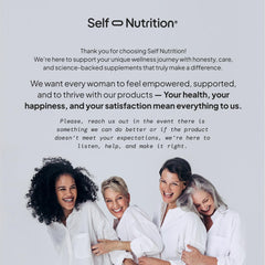 SELF NUTRITION made-in-usa facility badge signals high-quality manufacturing.