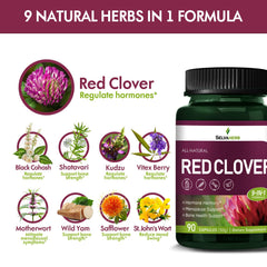 Selvaherb Red Clover bottle with 90 count label