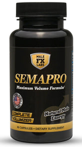 SEMAPRO bottle and label on white background