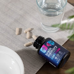 Seniors using brain memory supplement for focus