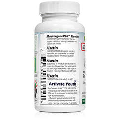 Label on SENOLYTICS 500 bottle with supplement facts