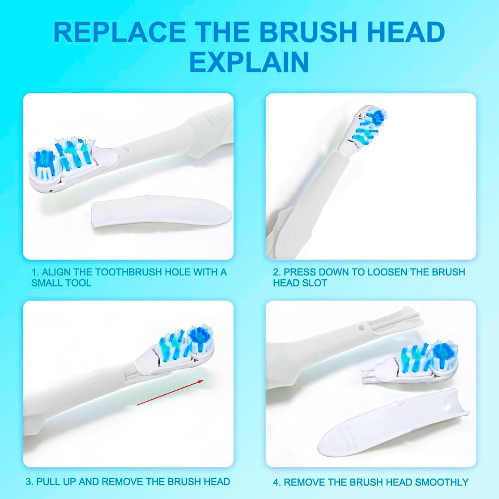 Close-up of soft multi-angle bristles on replacement head