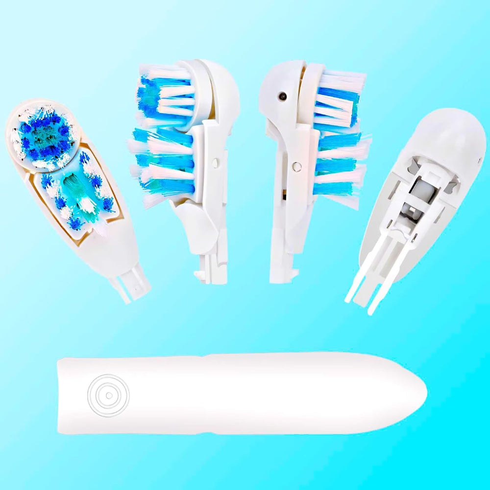 Dual clean rotating action toothbrush head
