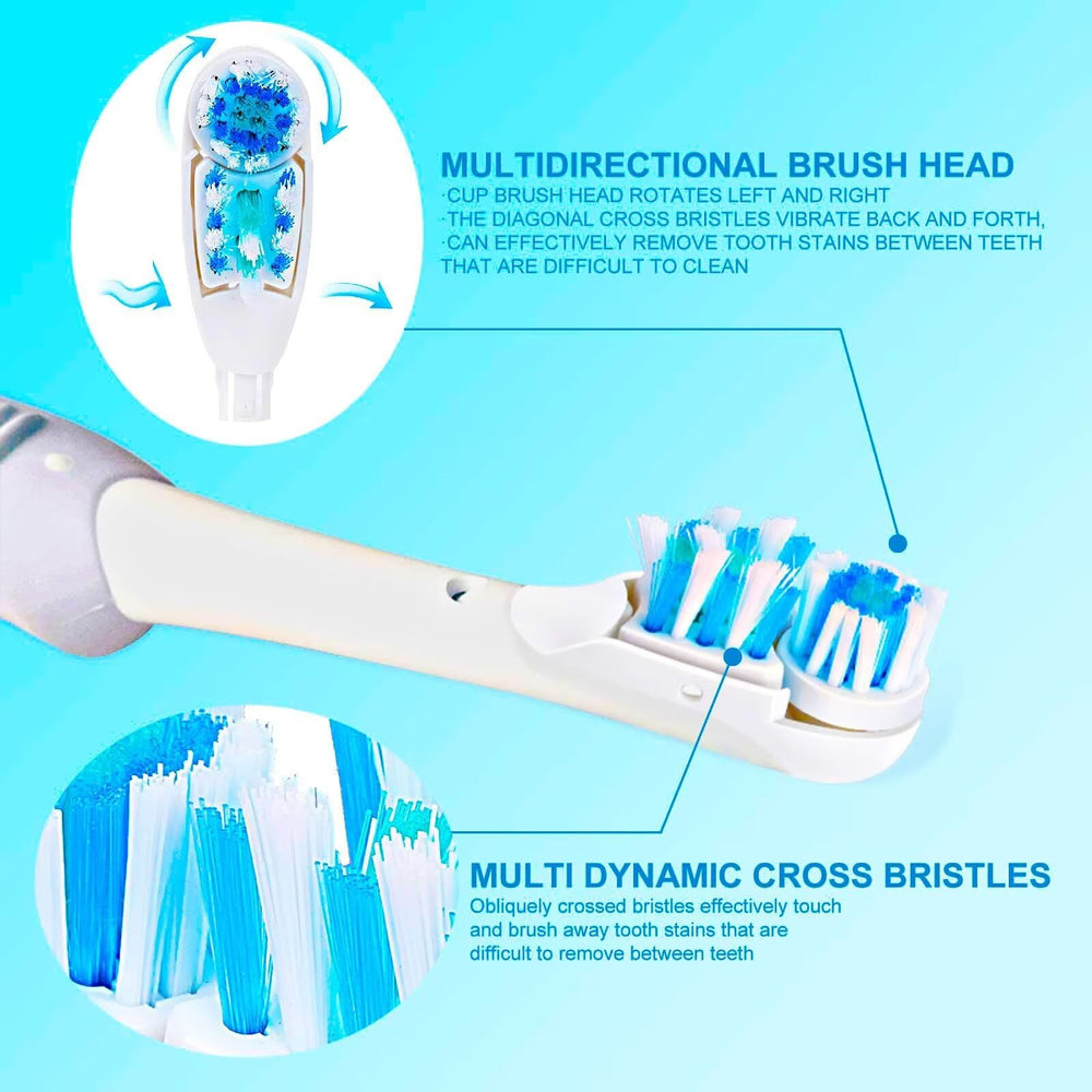 Rotating power head loosening and cleaning plaque on tooth surfaces and rear teeth