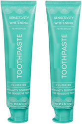 Pack of 2 Sensitivity + Whitening Peppermint Fluoride Toothpaste, 6oz/170g each