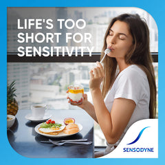 Gingivitis protection and whitening with Sensodyne Complete Protection toothpaste.