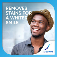 Graphic highlighting anticavity whitening benefits of Sensodyne Deep Clean