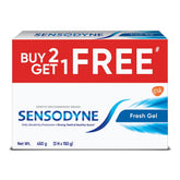 Front view of Sensodyne Fresh Gel Toothpaste Combo 3 x 150g pack