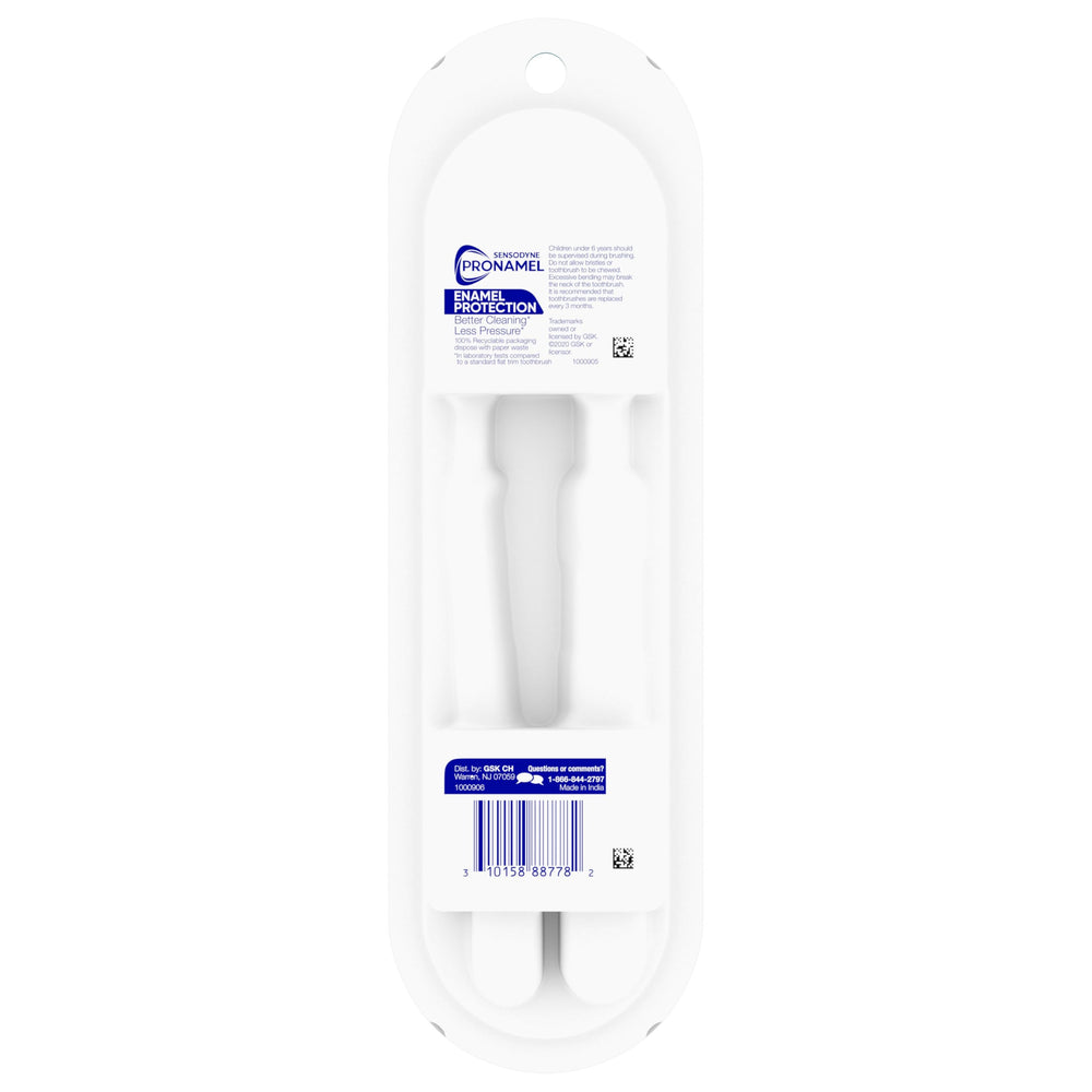 Gentle cleaning with Sensodyne Pronamel medium toothbrush