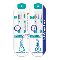 Front view of Sensodyne Pronamel medium toothbrush 4-pack