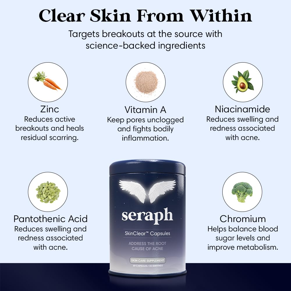 Zinc and Vitamin A ingredient visuals for Seraph