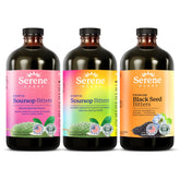 Three 16 oz Serene Herbs Soursop Bitters bottles in a 3-pack