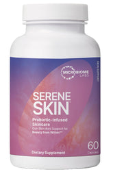 SereneSkin bottle front view with capsules