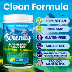 Clean label badges for gluten-free vegan non-GMO on Serenity packaging
