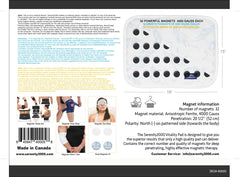 Serenity2000 back pad shown with dimensions 19x15 inches for broad coverage