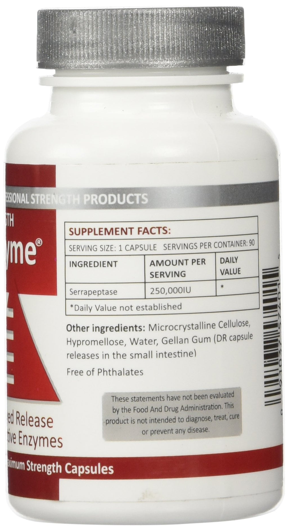 Serra Enzyme Serrapeptase packaging and label