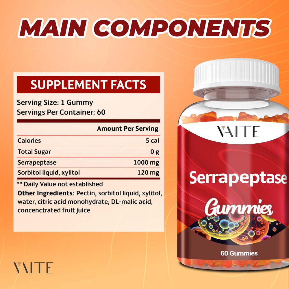 Digestive support gummies with serrapeptase 120000 SPU