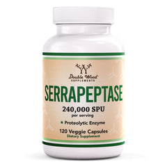 Serrapeptase 240000 SPU max potency bottle with 120 veggie capsules