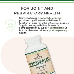 Double Wood Serrapeptase bottle showing 120 capsules