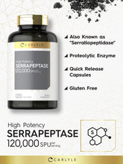 Serrapeptase enzyme supplement label