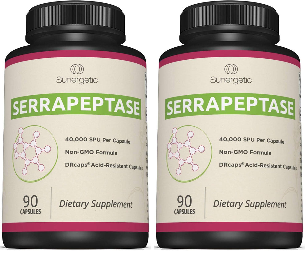 Product image: Premium Serrapeptase enzyme supplement bottle front