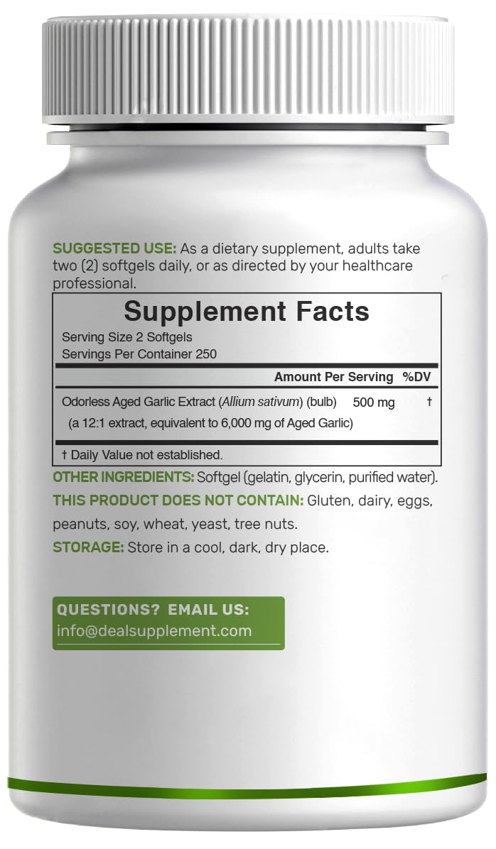 Serving size shows 2 softgels per day