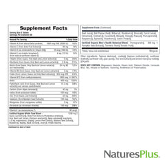 Serving size illustration showing 30 tablets per bottle