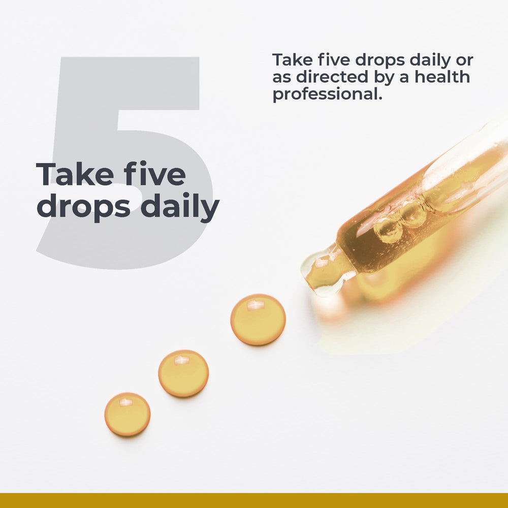 Serving size of 5 drops equals 125 mcg / 5000 IU