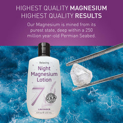 Close-up of lavender magnesium lotion texture
