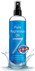 Seven Minerals Pure Magnesium Oil Spray 12oz bottle promotes sleep-friendly relaxation.