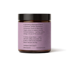 Cacao and Maca flavor indicating energy and mood support