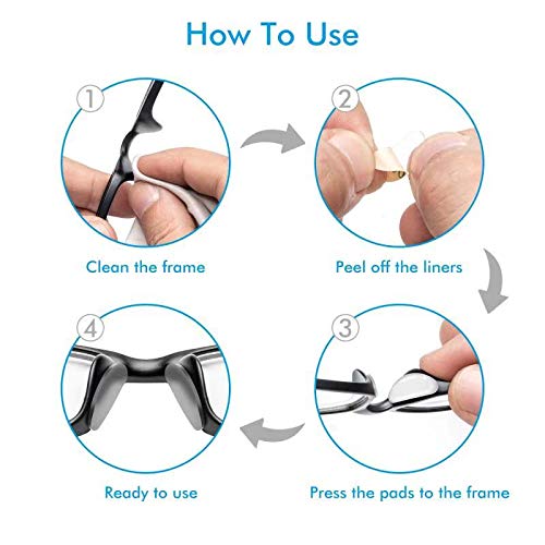 Transparent silicone nose pads for glasses with clear padding