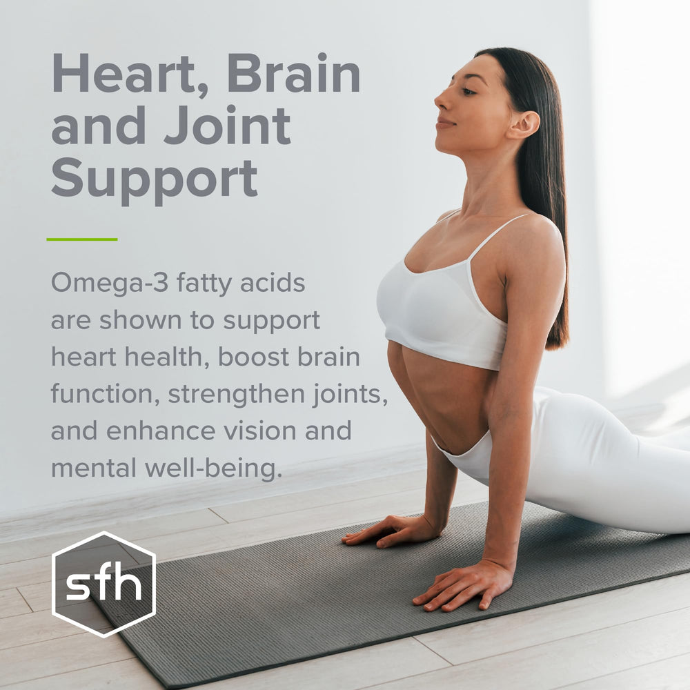 Spill-proof lid design on SFH Omega-3 bottle