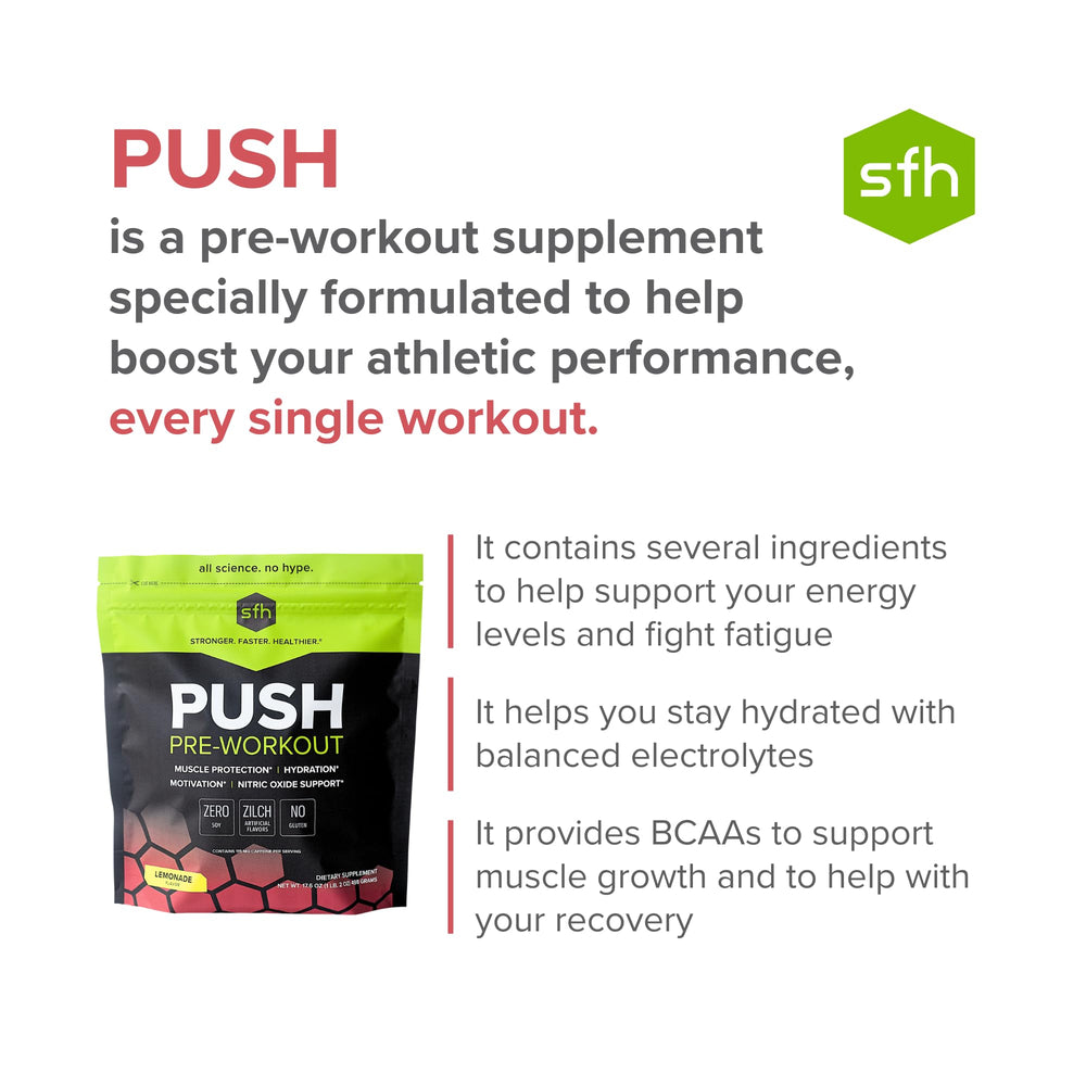 SFH Push lemonade glass serves as a refreshing hydration moment pre-workout.