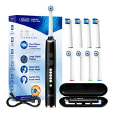 SEAGO SG-2607-Black electric toothbrush with 8 brush heads
