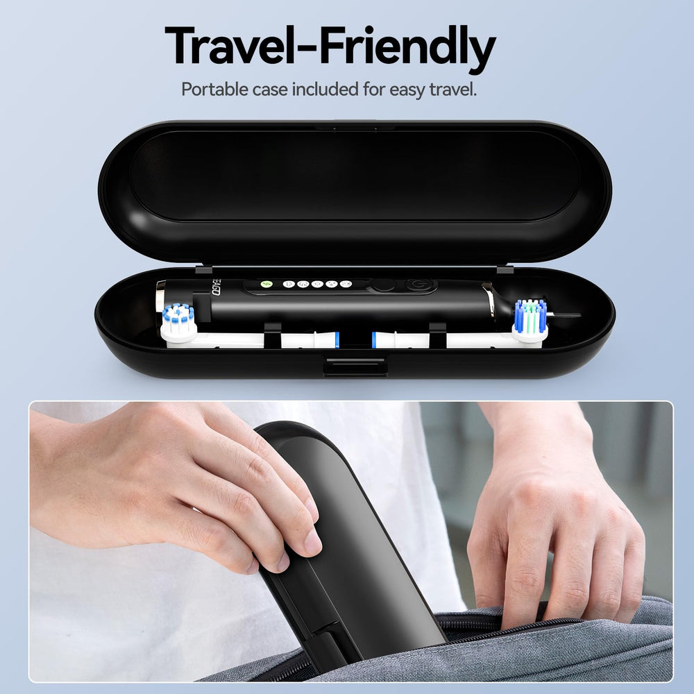 Travel case included with SG-2607-Black toothbrush