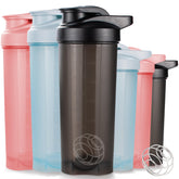 ShakerZoo six-pack protein shaker bottles in multicolor