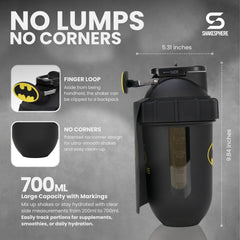 SHAKESPHERE Batman Edition shaker uses ultra-durable Tritan for crystal-clear durability.