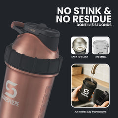 SHAKESPHERE smoothie-ready cold drink in bottle for post-workout refreshment.