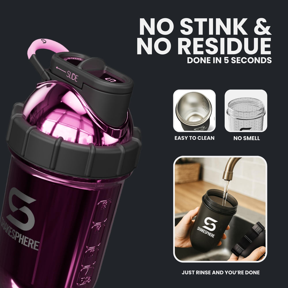 SHAKESPHERE eight-hour hot and twelve-hour cold retention keeps beverages fresh