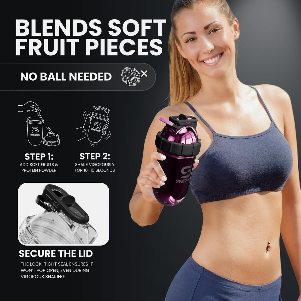 SHAKESPHERE versatile bottle for smoothies, coffee, and shakes from morning to night